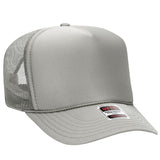 OTTO CAP 5 Panel High Crown Mesh Back Trucker Hat OTTO 39 - 165 Gray OSFM - Adult Hats