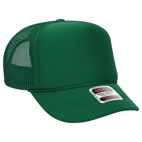 OTTO CAP 5 Panel High Crown Mesh Back Trucker Hat OTTO 39 - 165 Kelly Young Adult Hats