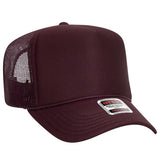 OTTO CAP 5 Panel High Crown Mesh Back Trucker Hat OTTO 39 - 165 Maroon OSFM - Adult Hats