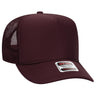 OTTO CAP 5 Panel High Crown Mesh Back Trucker Hat OTTO 39 - 165 Maroon Young Adult Hats