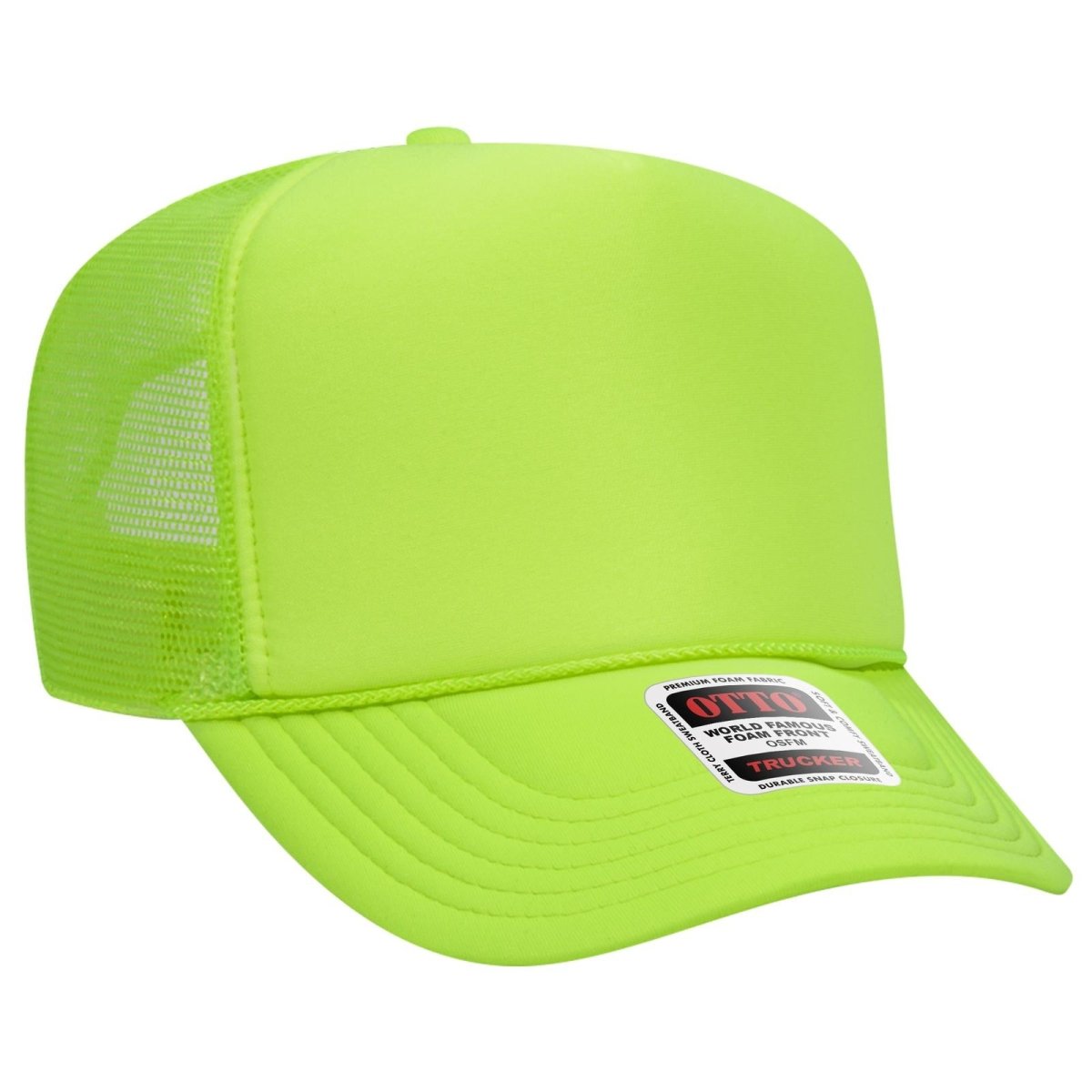 OTTO CAP 5 Panel High Crown Mesh Back Trucker Hat OTTO 39 - 165 N. Green OSFM - Adult Hats