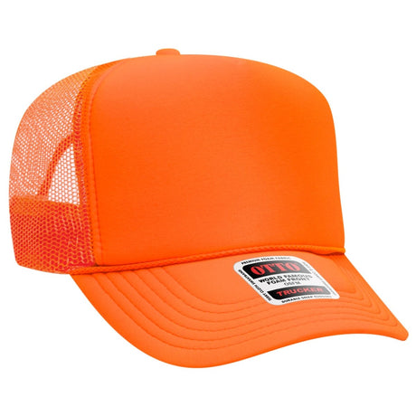 OTTO CAP 5 Panel High Crown Mesh Back Trucker Hat OTTO 39 - 165 N. Orange OSFM - Adult Hats