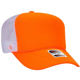 OTTO CAP 5 Panel High Crown Mesh Back Trucker Hat OTTO 39 - 165 N Org/N Org/Wht OSFM - Adult Hats