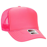 OTTO CAP 5 Panel High Crown Mesh Back Trucker Hat OTTO 39 - 165 N. Pink OSFM - Adult Hats