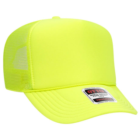 OTTO CAP 5 Panel High Crown Mesh Back Trucker Hat OTTO 39 - 165 N. Yellow OSFM - Adult Hats