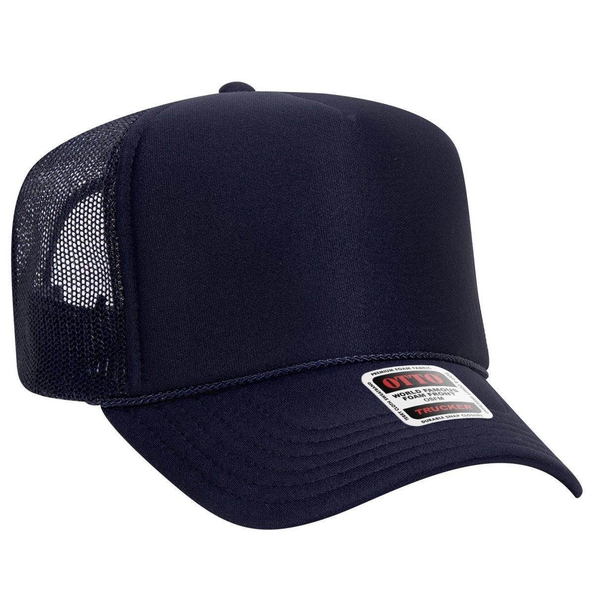 OTTO CAP 5 Panel High Crown Mesh Back Trucker Hat OTTO 39 - 165 Navy OSFM - Adult Hats