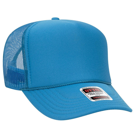 OTTO CAP 5 Panel High Crown Mesh Back Trucker Hat OTTO 39 - 165 Neon Blue OSFM - Adult Hats