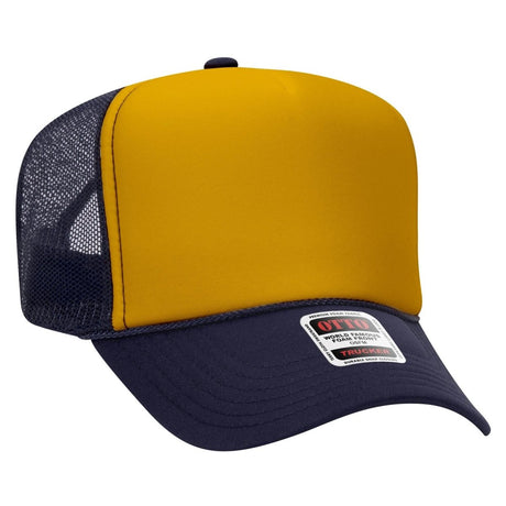 OTTO CAP 5 Panel High Crown Mesh Back Trucker Hat OTTO 39 - 165 Nvy/Gld/Nvy OSFM - Adult Hats