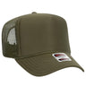 OTTO CAP 5 Panel High Crown Mesh Back Trucker Hat OTTO 39 - 165 Ol. Green OSFM - Adult Hats