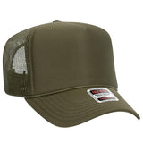 OTTO CAP 5 Panel High Crown Mesh Back Trucker Hat OTTO 39 - 165 Ol. Green OSFM - Adult Hats