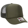 OTTO CAP 5 Panel High Crown Mesh Back Trucker Hat OTTO 39 - 165 Ol. Green Young Adult Hats