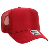 OTTO CAP 5 Panel High Crown Mesh Back Trucker Hat OTTO 39 - 165 Red OSFM - Adult Hats