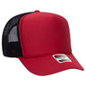 OTTO CAP 5 Panel High Crown Mesh Back Trucker Hat OTTO 39 - 165 Red/Red/Blk OSFM - Adult Hats
