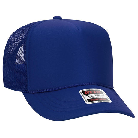 OTTO CAP 5 Panel High Crown Mesh Back Trucker Hat OTTO 39 - 165 Royal Young Adult Hats
