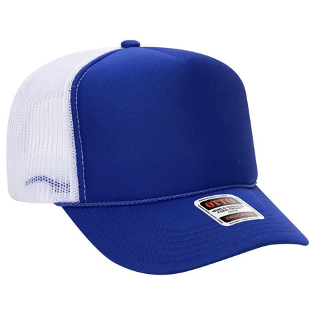 OTTO CAP 5 Panel High Crown Mesh Back Trucker Hat OTTO 39 - 165 Ryl/Ryl/Wht OSFM - Adult Hats