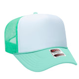 OTTO CAP 5 Panel High Crown Mesh Back Trucker Hat OTTO 39 - 165 Sm Grn/Wht/Sm Grn OSFM - Adult Hats