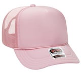 OTTO CAP 5 Panel High Crown Mesh Back Trucker Hat OTTO 39 - 165 Soft Pink Young Adult Hats
