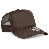 OTTO CAP 5 Panel High Crown Mesh Back Trucker Hat OTTO 3932 - 1 Brown OSFM - Adult Hats