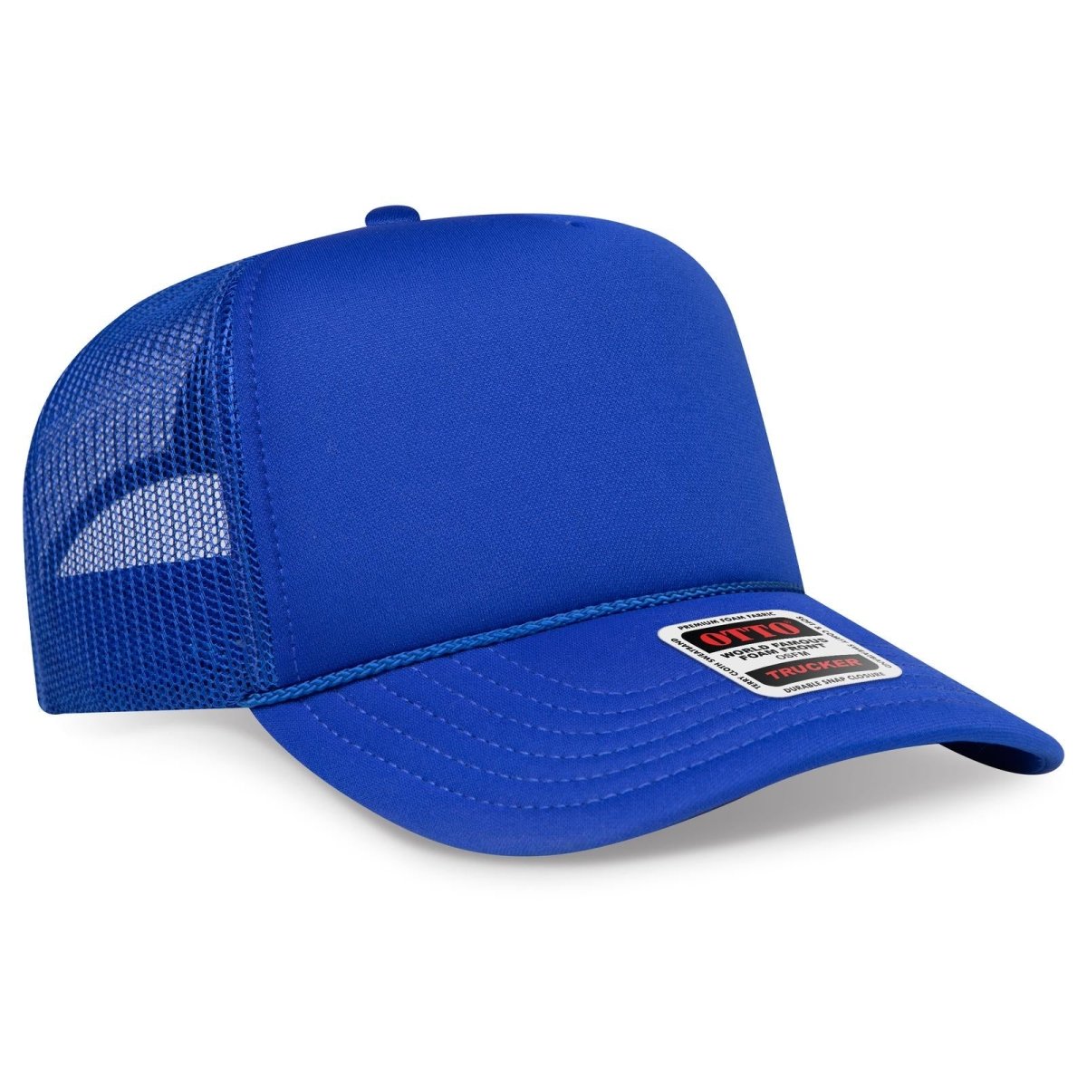 OTTO CAP 5 Panel High Crown Mesh Back Trucker Hat OTTO 3932 - 1 Royal OSFM - Adult Hats