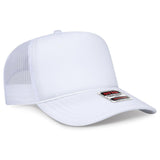 OTTO CAP 5 Panel High Crown Mesh Back Trucker Hat OTTO 3932 - 1 White OSFM - Adult Hats