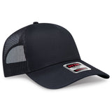 OTTO CAP 5 Panel Low Profile Mesh Back Trucker Hat OTTO 102 - 664 Black OSFM - Adult Hats