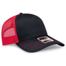 OTTO CAP 5 Panel Low Profile Mesh Back Trucker Hat OTTO 102 - 664 Blk/Blk/Red OSFM - Adult Hats