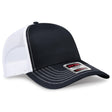 OTTO CAP 5 Panel Low Profile Mesh Back Trucker Hat OTTO 102 - 664 Blk/Blk/Wht OSFM - Adult Hats