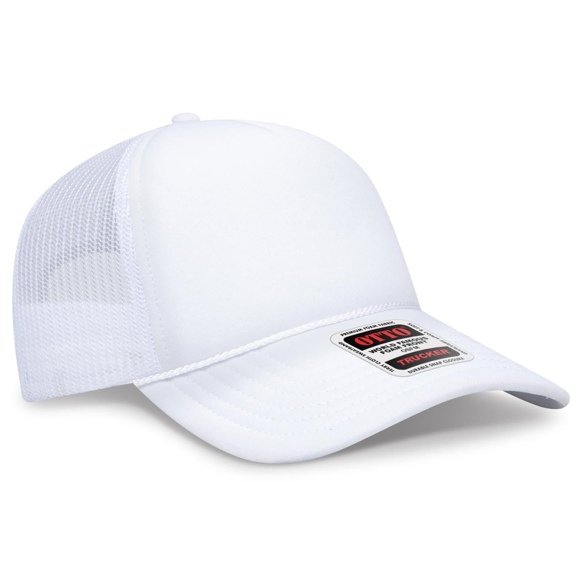 OTTO CAP 5 Panel Low Profile Mesh Back Trucker Hat OTTO 39102 - 1 White OSFM - Adult Hats