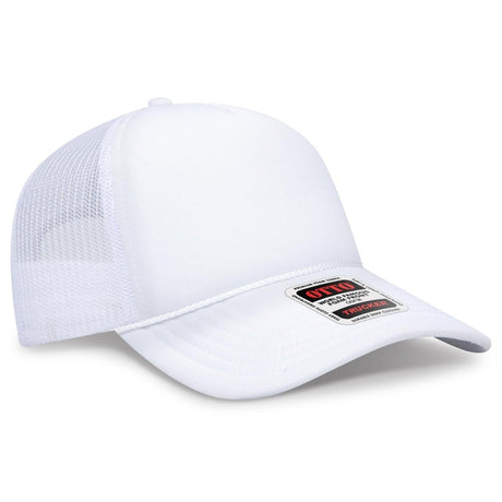 OTTO CAP 5 Panel Low Profile Mesh Back Trucker Hat OTTO 39102 - 1 White OSFM - Adult Hats