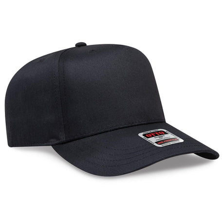 OTTO CAP 5 Panel Mid Profile Baseball Cap OTTO 31 - 069 Black Young Adult Caps