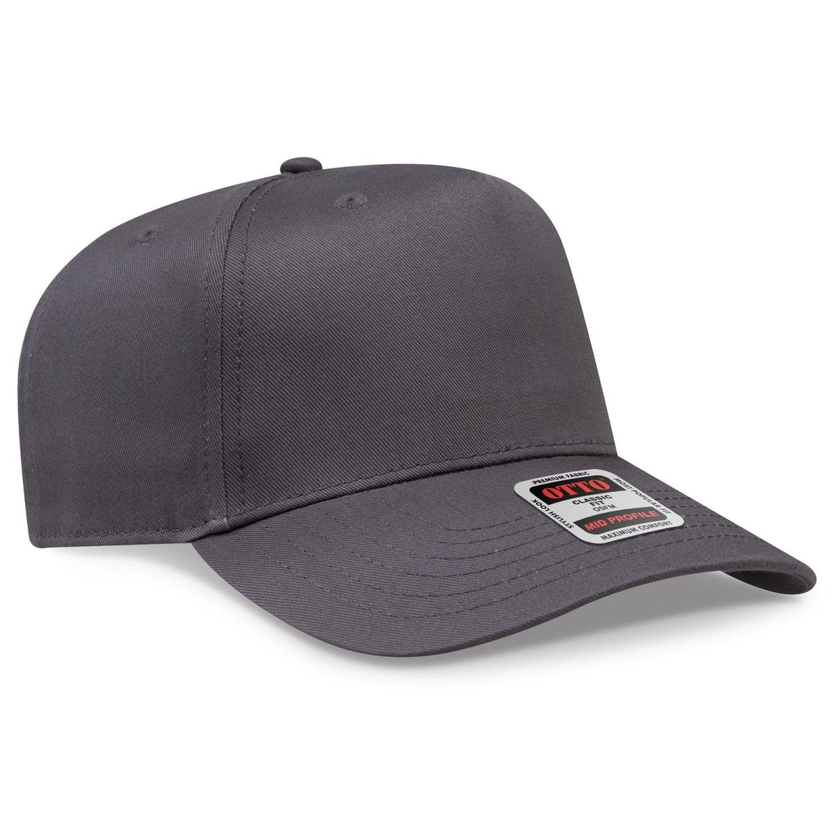 OTTO CAP 5 Panel Mid Profile Baseball Cap OTTO 31 - 069 Char. Gray OSFM - Adult Caps