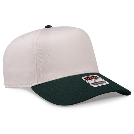 OTTO CAP 5 Panel Mid Profile Baseball Cap OTTO 31 - 069 Dk.Grn/Natrl OSFM - Adult Caps