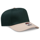 OTTO CAP 5 Panel Mid Profile Baseball Cap OTTO 31 - 069 Kha/Dk.Grn OSFM - Adult Caps