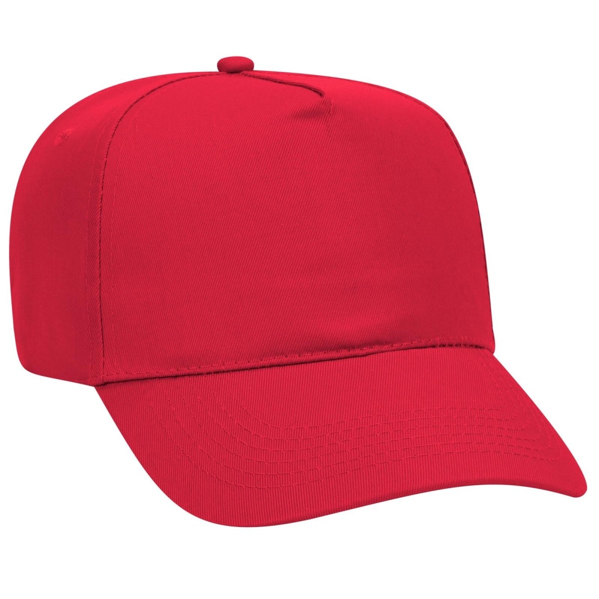 OTTO CAP 5 Panel Mid Profile Baseball Cap OTTO 31 - 1060 Red OSFM - Adult Hats
