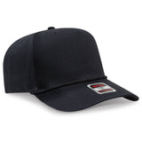 OTTO CAP 5 Panel Mid Profile Baseball Cap OTTO 31 - 2 Black OSFM - Adult Hats