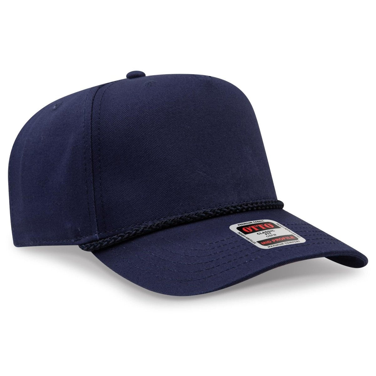 OTTO CAP 5 Panel Mid Profile Baseball Cap OTTO 31 - 2 Navy OSFM - Adult Hats