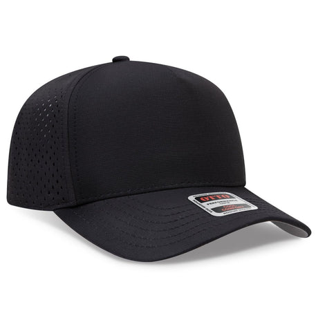 OTTO CAP 5 Panel Mid Profile Baseball Cap OTTO 31 - 4 Black OSFM - Adult Hats