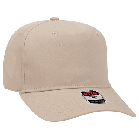 OTTO CAP 5 Panel Mid Profile Baseball Cap OTTO 31 - 538 Khaki OSFM - Adult Hats