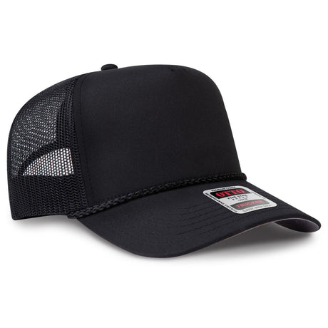 OTTO CAP 5 Panel Mid Profile Baseball Cap OTTO 32 - 2 Black OSFM - Adult