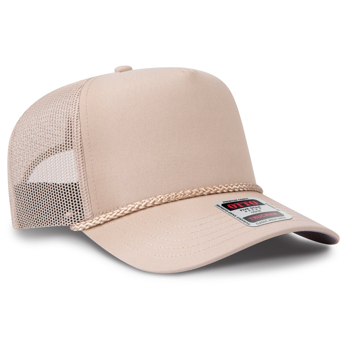 OTTO CAP 5 Panel Mid Profile Baseball Cap OTTO 32 - 2 Khaki OSFM - Adult