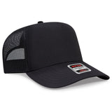 OTTO CAP 5 Panel Mid Profile Mesh Back Trucker Hat OTTO 32 - 1 Black OSFM - Adult Caps