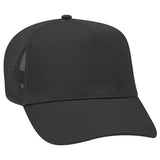 OTTO CAP 5 Panel Mid Profile Mesh Back Trucker Hat OTTO 32 - 1104 Black OSFM - Adult Hats