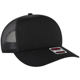 OTTO CAP 5 Panel Mid Profile Mesh Back Trucker Hat OTTO 32 - 285 Black Young Adult Hats