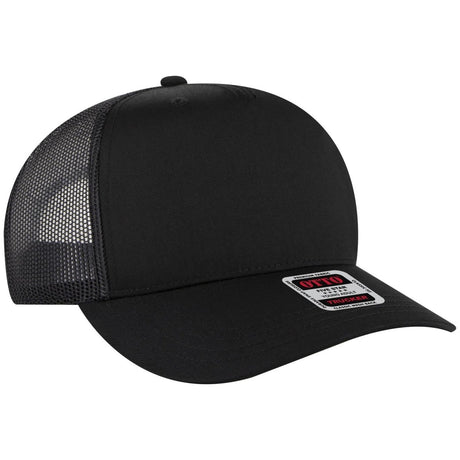 OTTO CAP 5 Panel Mid Profile Mesh Back Trucker Hat OTTO 32 - 285 Black Young Adult Hats