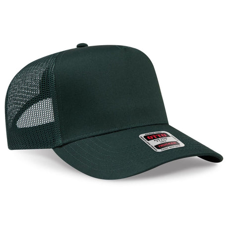 OTTO CAP 5 Panel Mid Profile Mesh Back Trucker Hat OTTO 32 - 285 Dk. Green OSFM - Adult Hats
