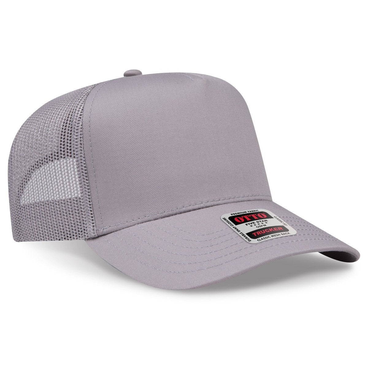 OTTO CAP 5 Panel Mid Profile Mesh Back Trucker Hat OTTO 32 - 285 Gray OSFM - Adult Hats