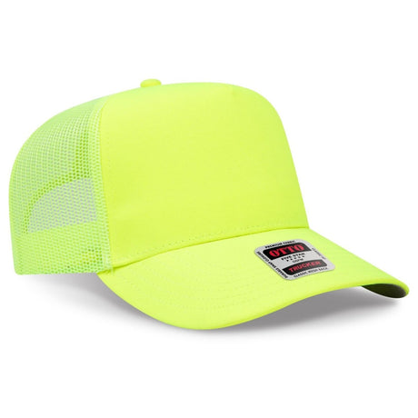 OTTO CAP 5 Panel Mid Profile Mesh Back Trucker Hat OTTO 32 - 285 N. Yellow OSFM - Adult Hats