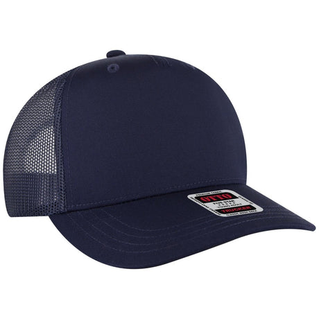 OTTO CAP 5 Panel Mid Profile Mesh Back Trucker Hat OTTO 32 - 285 Navy Young Adult Hats