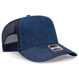 OTTO CAP 5 Panel Mid Profile Mesh Back Trucker Hat OTTO 32 - 285 Nvy/Gld OSFM - Adult Hats