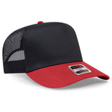 OTTO CAP 5 Panel Mid Profile Mesh Back Trucker Hat OTTO 32 - 285 Red/Blk OSFM - Adult Hats